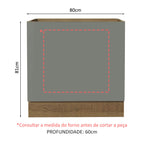 Balcão para Forno de Embutir 80 x 60 cm Sem Tampo Rustic/Cinza Agata Madesa