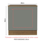 Balcão para Forno de Embutir 80 x 60 cm Com Tampo Rustic/Cinza Agata Madesa