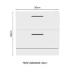 Balcão de Cozinha 80 x 60 cm 2 Gavetas (Sem Tampo) Branco Agata Madesa