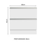 Balcão de Cozinha 80 x 60 cm 2 Gavetas (Sem Tampo) Branco Glamy Madesa