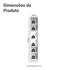 Paneleiro 40 x 60 cm 2 Portas e 2 Nichos Branco/Preto Agata Madesa
