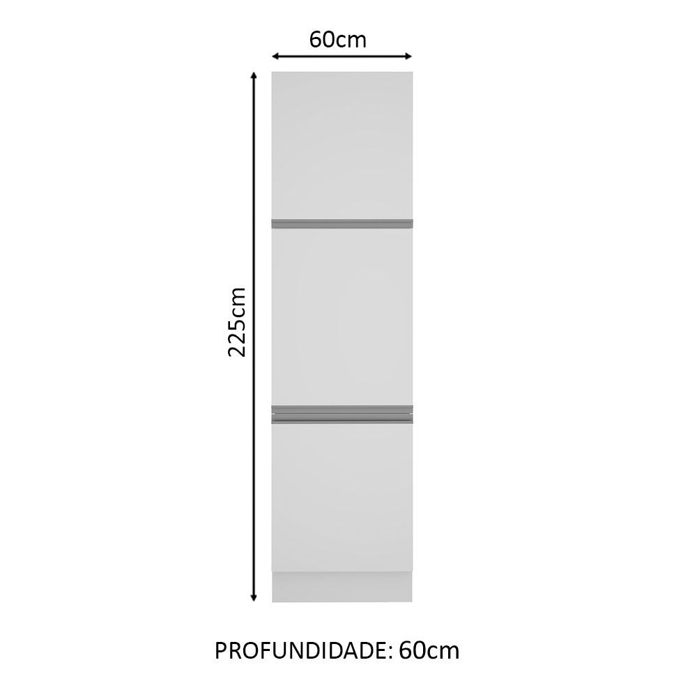 Paneleiro Madesa Glamy 60 x 60 cm 3 Portas Branco