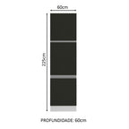 Paneleiro Madesa Glamy 60 x 60 cm 3 Portas Branco/Preto