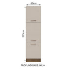 Paneleiro 60 x 60 cm 3 Portas Rustic/Crema Agata Madesa