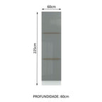 Paneleiro Madesa Lux 60 cm 3 Portas Branco/Cinza