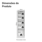 Paneleiro 60 x 60 cm 3 Portas Branco/Cinza Lux Madesa