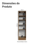 Paneleiro 60 x 60 cm 3 Portas Rustic/Branco Veludo Lux Madesa