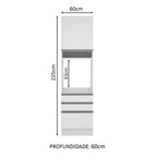 Torre Quente Madesa Glamy 60 x 60 cm 1 Porta 3 Gavetas Branco
