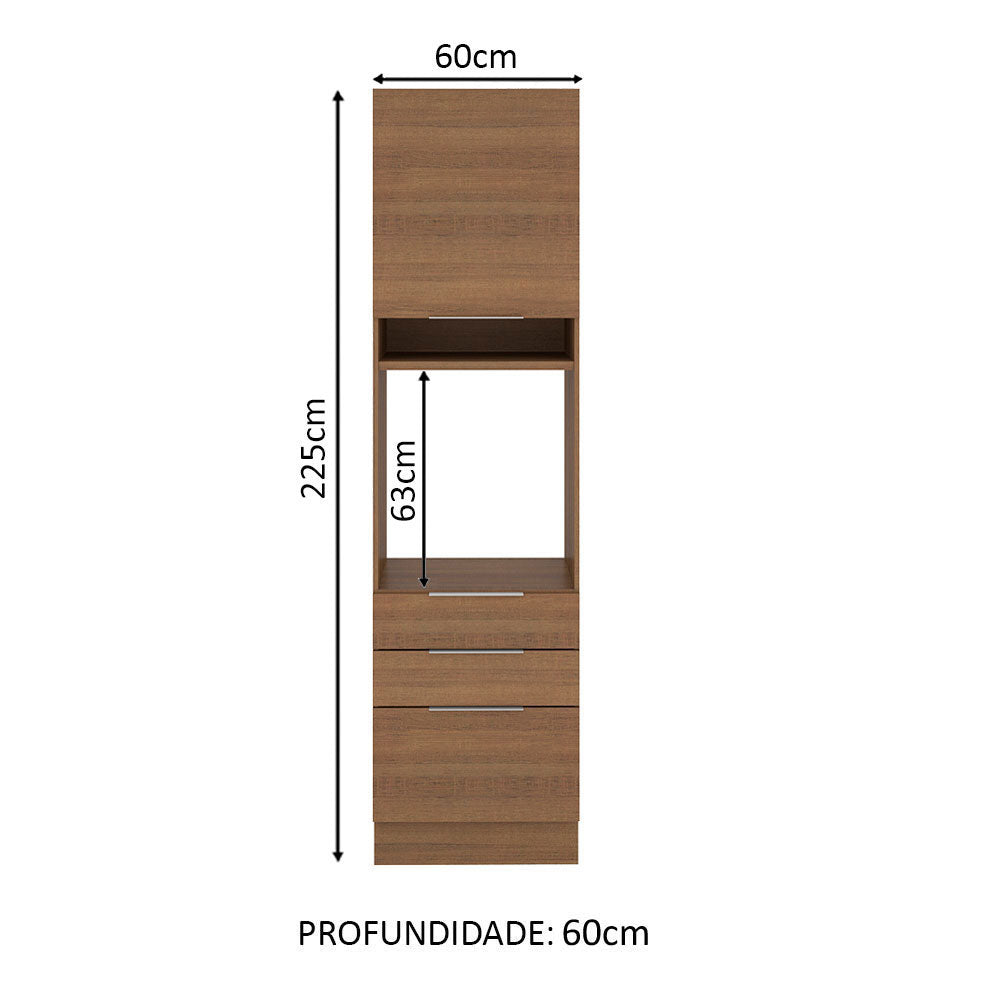 Torre Quente Madesa Stella 60 x 60 cm 1 Porta 3 Gavetas Rustic