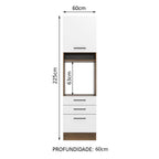 Torre Quente Madesa Agata 60 x 60 cm 1 Porta 3 Gavetas Rustic/Branco