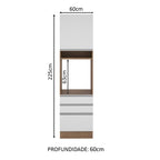 Torre Quente Madesa Glamy 60 x 60 cm 1 Porta 3 Gavetas Rustic/Branco