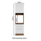 Torre Quente Madesa Stella 60 x 60 cm 1 Porta 3 Gavetas Rustic/Branco