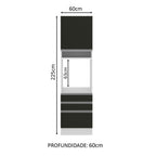 Torre Quente Madesa Glamy 60 x 60 cm 1 Porta 3 Gavetas Branco/Preto