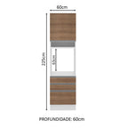 Torre Quente Madesa Glamy 60 x 60 cm 1 Porta 3 Gavetas Branco/Rustic
