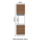 Torre Quente Madesa Stella 60 x 60 cm 1 Porta 3 Gavetas Branco/Rustic