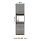 Torre Quente 60 x 60 cm 1 Porta 3 Gavetas Rustic/Cinza Lux Madesa