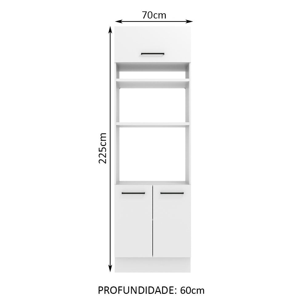 Torre Quente Madesa Agata 70 x 60 cm 3 Portas Branco