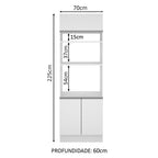 Torre Quente Madesa Glamy 70 x 60 cm 3 Portas Branco