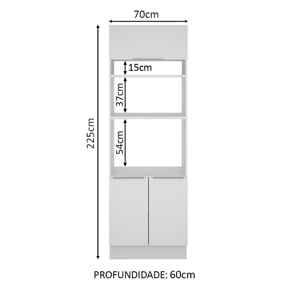 Torre Quente Madesa Stella 70 x 60 cm 3 Portas Branco