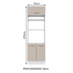 Torre Quente 70 x 60 cm 3 Portas Branco/Crema Agata Madesa