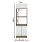 Torre Quente Madesa Glamy 70 x 60 cm 3 Portas Rustic/Branco