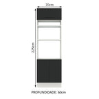 Torre Quente Madesa Agata 70 x 60 cm 3 Portas Branco/Preto