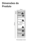 Torre Quente 70 x 60 cm 3 Portas Branco/Preto Lux Madesa