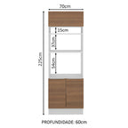 Torre Quente Madesa Stella 70 x 60 cm 3 Portas Branco/Rustic