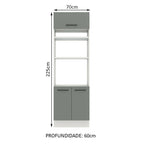 Torre Quente Madesa Agata 70 x 60 cm 3 Portas Branco/Cinza