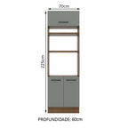 Torre Quente Madesa Agata 70 x 60 cm 3 Portas Rustic/Cinza