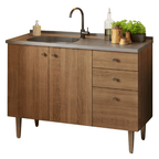 Balcão Gabinete com Pia 3 Portas e 2 Gavetas 105cm Rustic Gourmet Madesa