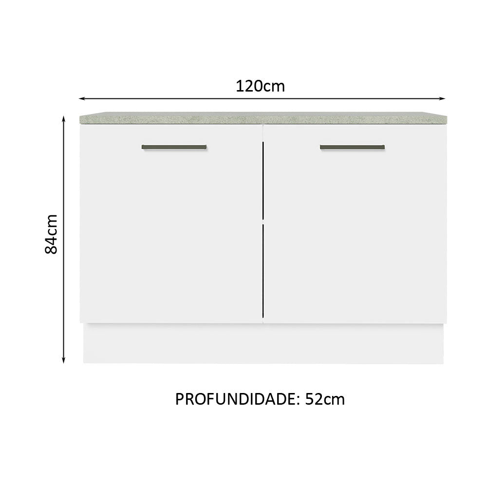 Balcão Cozinha 2 Portas (Com Tampo) Branco Agata Madesa