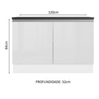 Balcão Cozinha 100% MDF 120 cm 2 Portas Branco Acordes Madesa