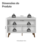 Balcão de Cozinha com 2 Portas 120 cm Branco Pieta Madesa
