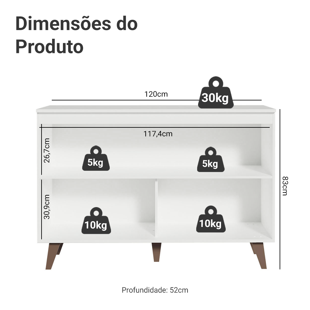 Balcão Gabinete de Pia 2 Portas Branco Madesa Reims