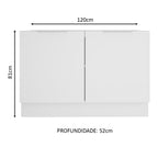 Balcão Gabinete de Pia Madesa Stella 2 Portas (Sem Tampo e Pia) Branco