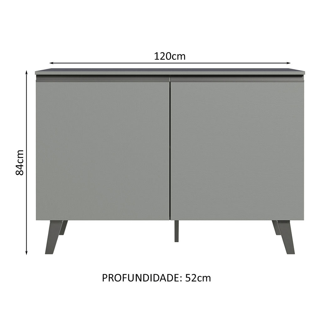 Balcão 2 Portas Com Pés Cinza Nice Madesa