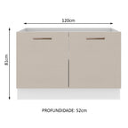 Balcão Gabinete de Pia 2 Portas Branco/Crema Agata Madesa