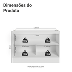Balcão Gabinete de Pia 120 cm (Sem Tampo) Branco/Crema Vik Madesa