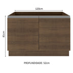 Balcão Gabinete de Pia Madesa Glamy 120 cm 2 Portas (Sem Tampo e Pia) Rustic