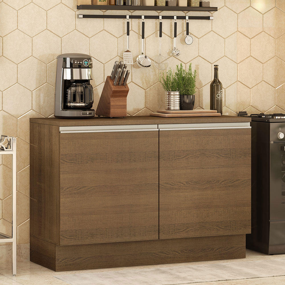 Balcão Madesa Glamy 120 cm 2 Portas (Com Tampo) Rustic