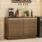 Balcão Madesa Glamy 120 cm 2 Portas (Com Tampo) Rustic