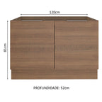 Balcão Gabinete de Pia Madesa Stella 2 Portas (Sem Tampo e Pia) Rustic