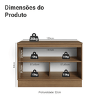 Balcão Cozinha 2 Portas (Com Tampo) Rustic/Branco Agata Madesa