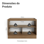 Balcão Gabinete de Pia 120 cm (Sem Tampo) Rustic/Branco Vik Madesa