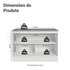 Balcão Cozinha 2 Portas (Com Tampo) Branco/Preto Agata Madesa