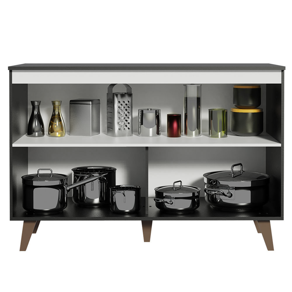 Balcão Gabinete de Pia Madesa Reims 2 Portas Preto