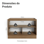 Balcão Gabinete de Pia 120 cm (Sem Tampo) Rustic/Cinza Vik Madesa