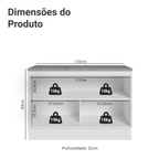 Balcão de Cozinha 120 cm 2 Portas Branco/Azul Vik Madesa