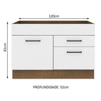 Balcão de Pia Madesa Agata 1 Porta e 2 Gavetas Rustic/Branco